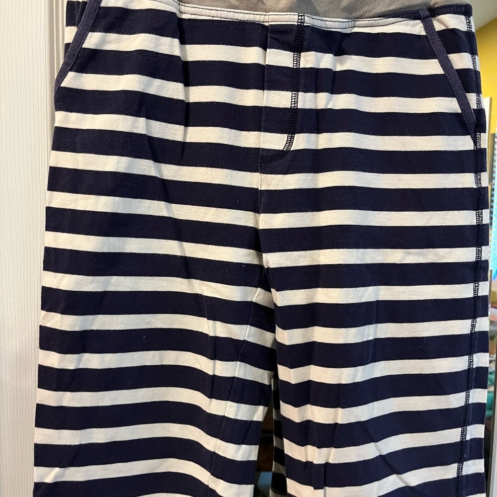 Mini Boden Boys Knit Striped Navy & White Shorts